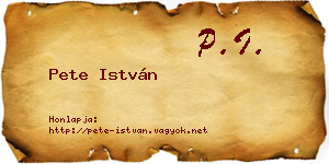 Pete István névjegykártya