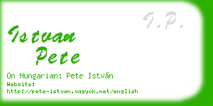 istvan pete business card